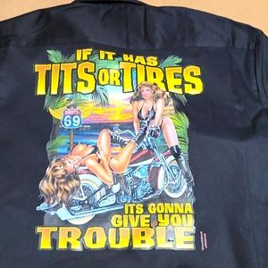 Mens button down motorcycle shirt